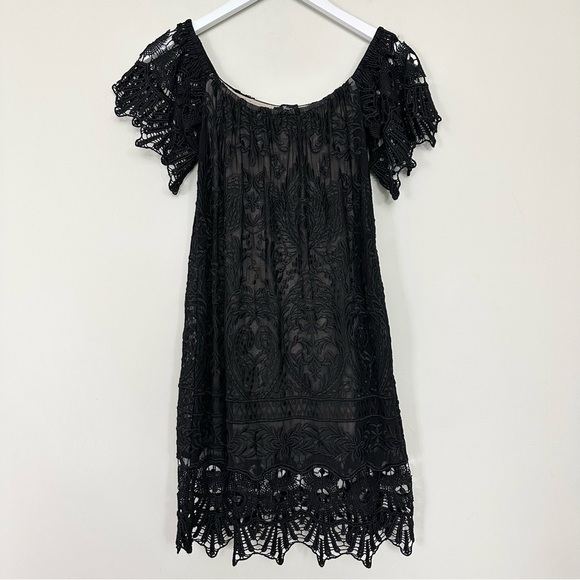 Sky lliana Lace Off-Shoulder Mini Dress in Black - Picture 2 of 11